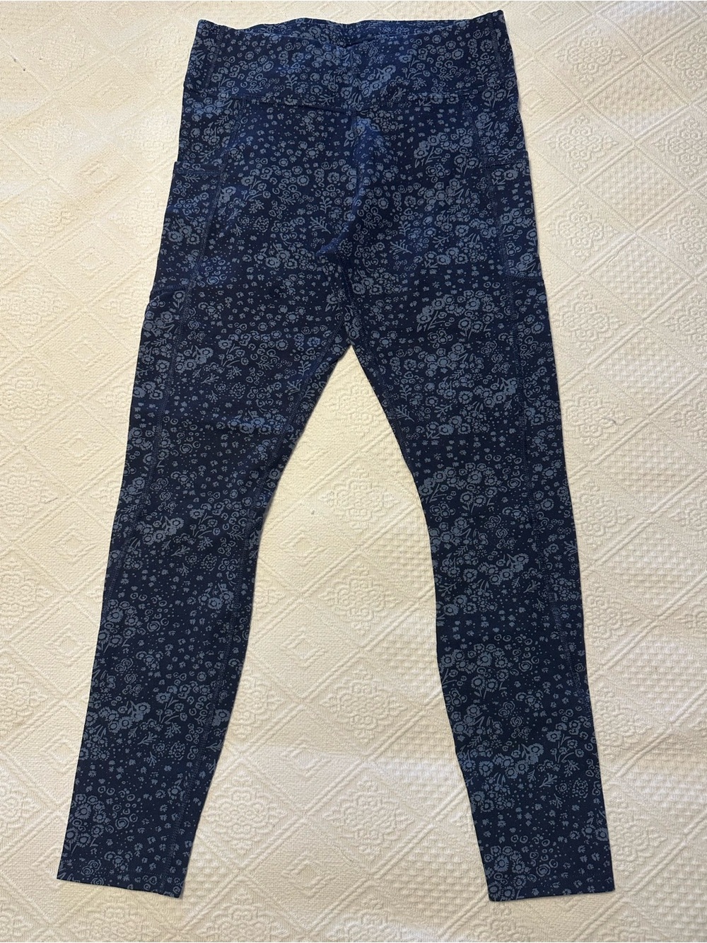 Pact Organic Cotton Pocket Leggings - Navy Floral Print High-Waist